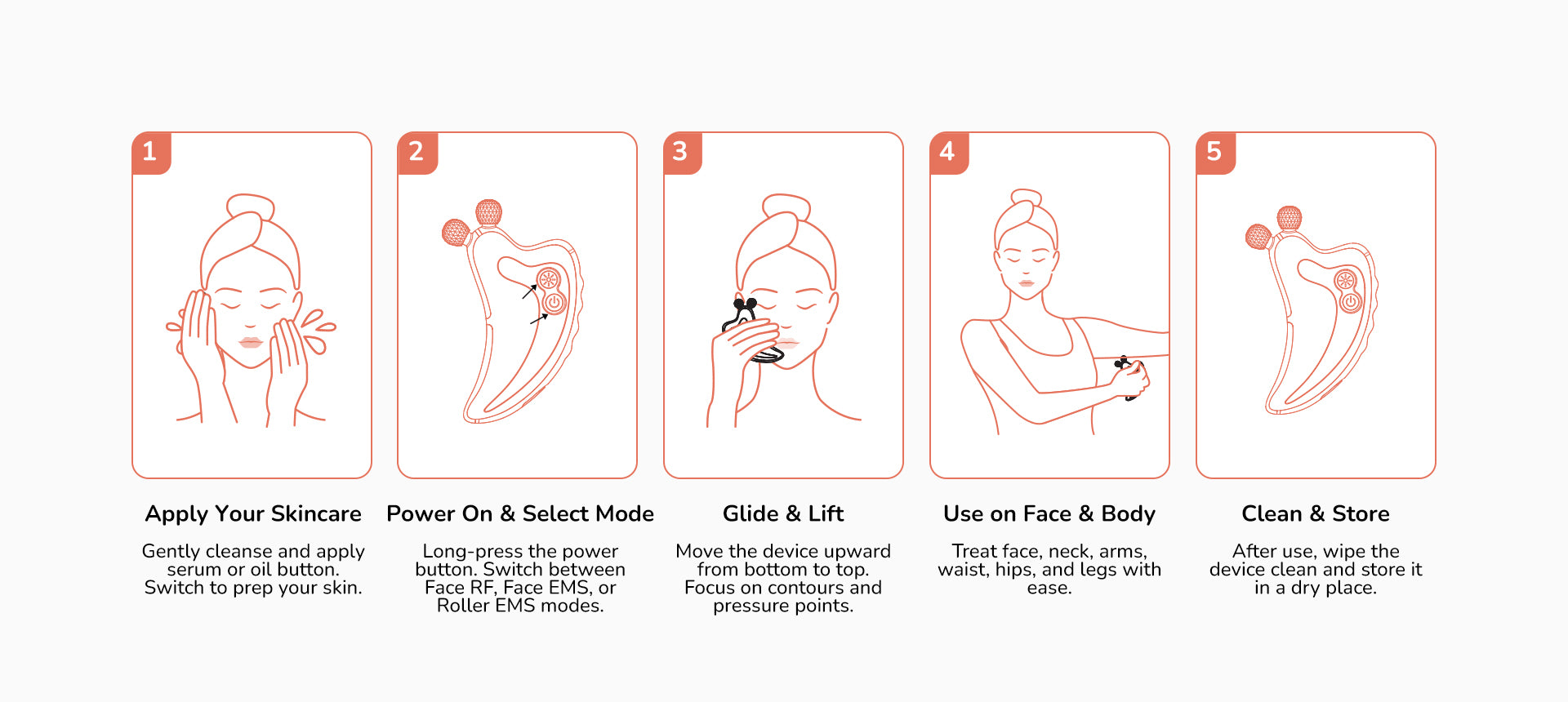 Step-by-step guide on using Manimo Electric Gua sha with Roller