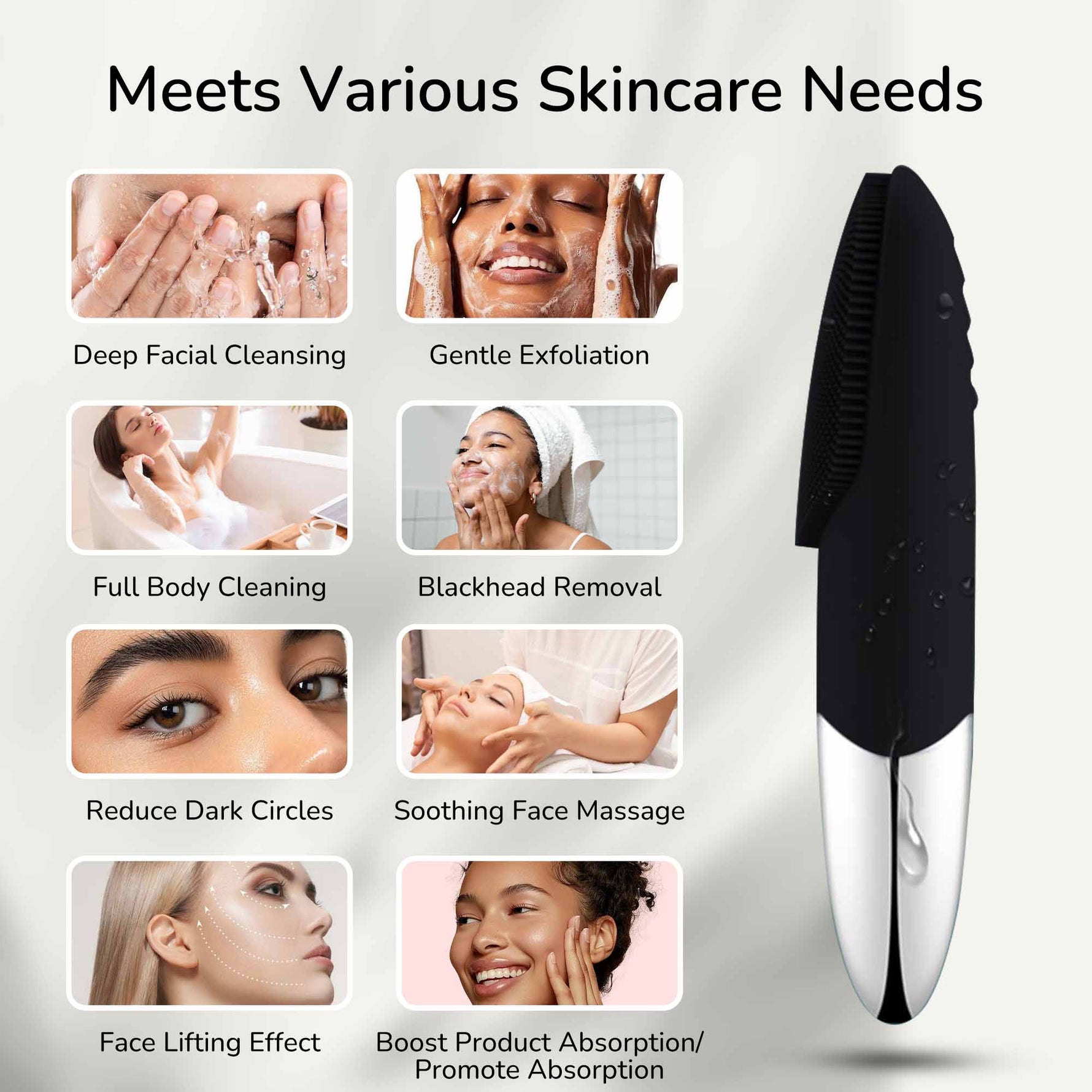 Manimo cleansing brush meets various skincare needs