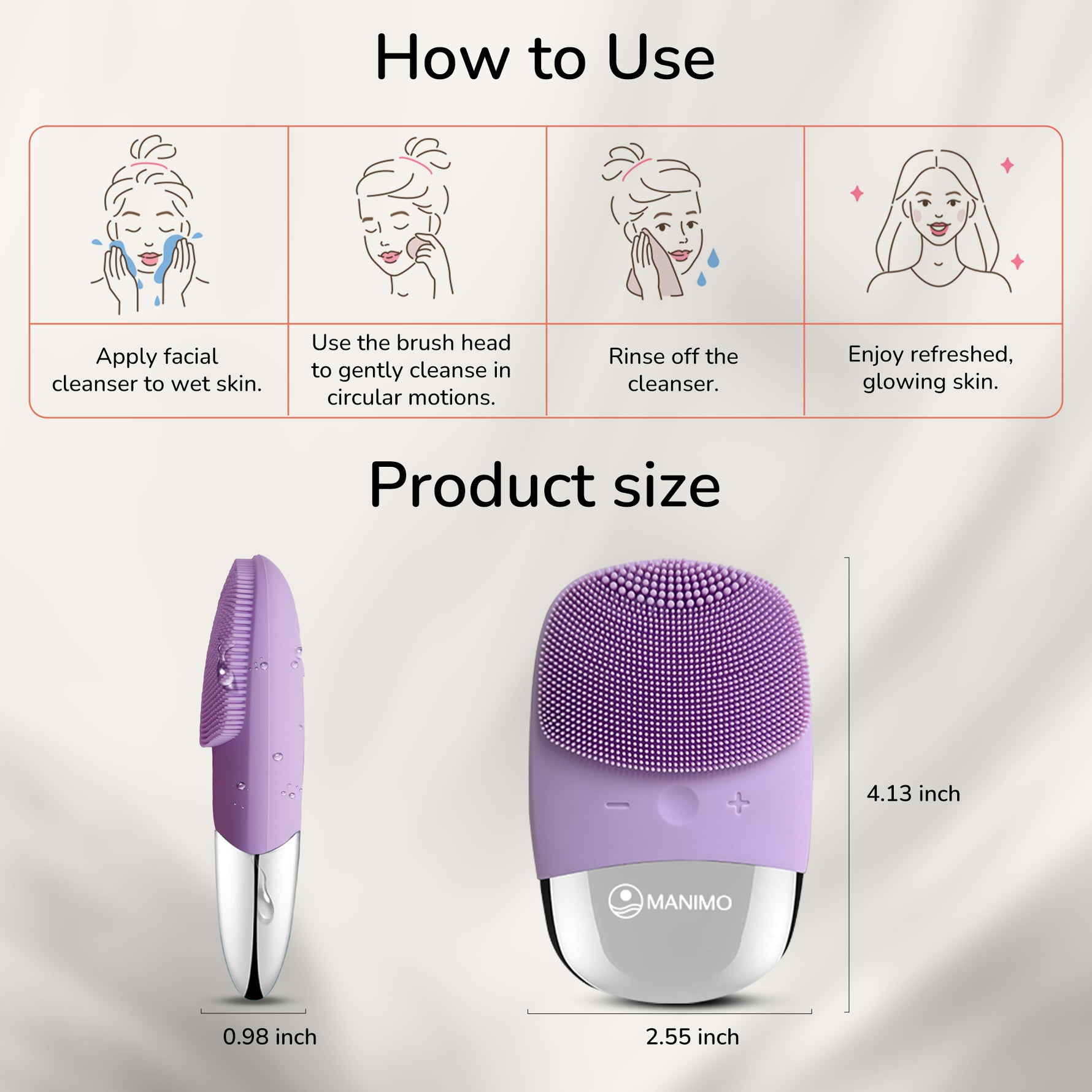How to use the Manimo Facial Cleansing Brush.